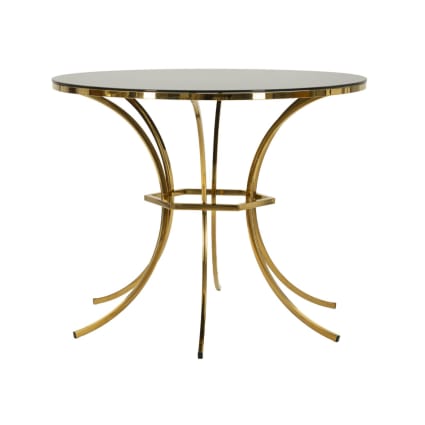Esstisch aus gold-schwarzem Metall und Glas (Ø 100x80 cm) Shanty