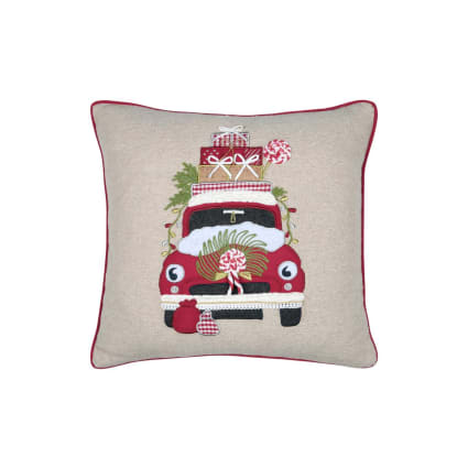 Weihnachtskissen aus Baumwolle, 45 × 45 cm, beige