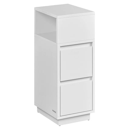 Comodino Stretto Salvaspazio 22x62cm Con Cassetto - Tavolino Moderno Senza Gambe, Portata 45kg, Orientabile