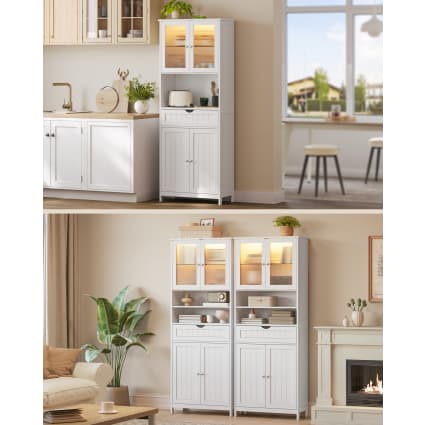 Armoire De Salle De Bain Moderne - Gris - 170 Cm De Haut - MDF/PB - Neuf