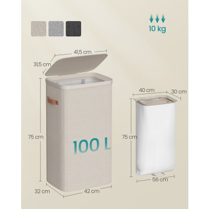 Panier à Linge Mural Pliable - Grande Capacité, Multifonction - Pour Chaussures, Serviettes, Rangement - Taille M, Couleur Beige