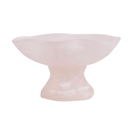 Obstständer aus kunstharz in rosa und weiß, 27x27x15cm Resin