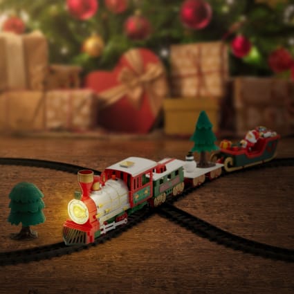 Weihnachtszug Set Batteriebetrieben mit Licht & Sound Weihnachtsdeko