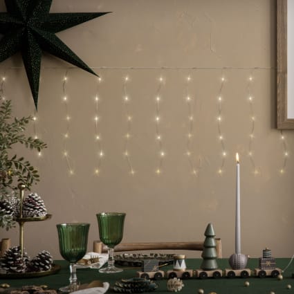 LED Lichtervorhang 300 cm 120 LEDs Warmweiß inkl. Timer 19 Leuchtmodi