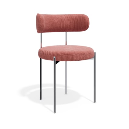 Lot de 2 chaises en velours côtelé vieux rose Muse | Maisons du Monde