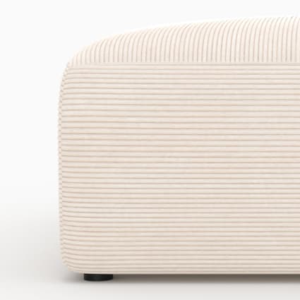 Pouf quadrato per divano modulare in velluto bianco sporco Mina ...