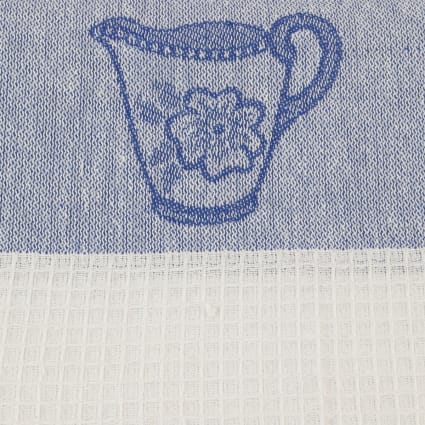 Lot de 12 torchons coton nid d'abeille jacquard REBECCA - Maison