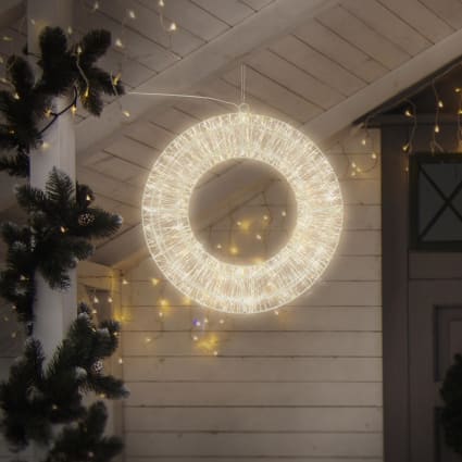 LED Lichterkranz Ø50cm 1440 LEDs Warmweiß Timer Aussen aus Metall