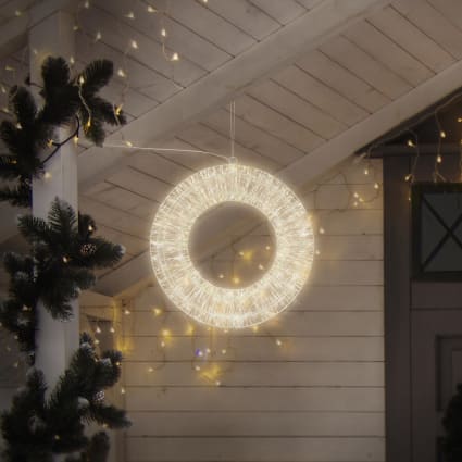 LED Lichterkranz Ø38cm 960 LEDs Warmweiß Timer Aussen aus Metall