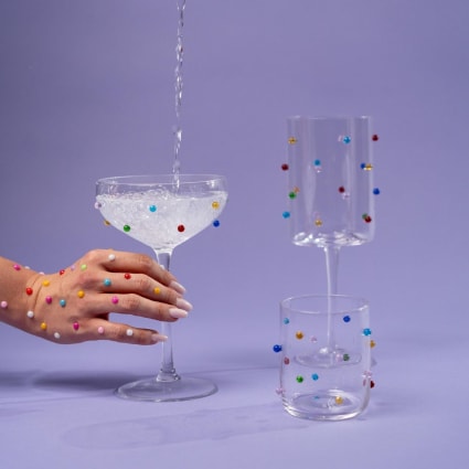 4er-Set Weingläser mit Punkten Party dots