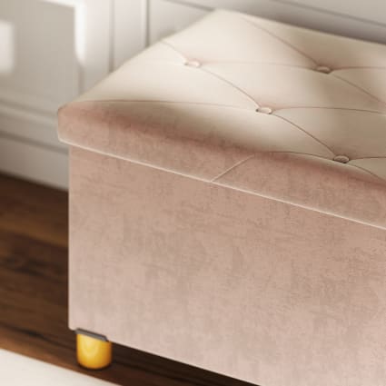 Banc de rangement pliable avec couvercle rose Homcom | Maisons du Monde