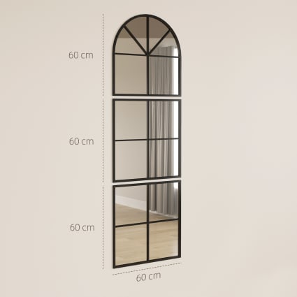 HOMCOM Miroir Mural Arqué 60 X 90 Cm - Miroir Salle De Bain Cadre Aluminium Or Haute Définition
