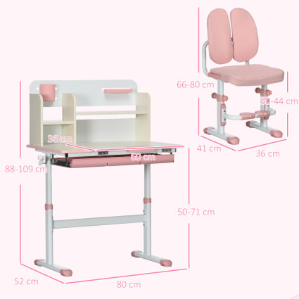 Ensemble Bureau Et Chaise Pour Enfants HOMCOM 6-12 Ans Avec Lampe LED Support De Livres Et Etagere Bureau Avec Chaise En Ensemble Bureau Et Chaise Pour Enfants HOMCOM 6-12 Ans Avec Lampe LED Support De Livres Et Etagere Bureau Avec Chaise En
