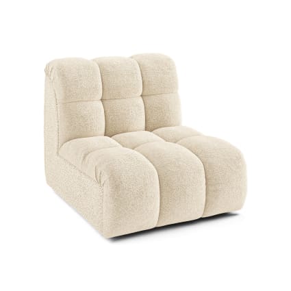 Fauteuil pivotant modulable en tissu bouclette beige