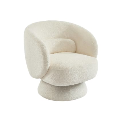 Fauteuil pivotant 360° tissu avec coussin beige Elias | Maisons du Monde