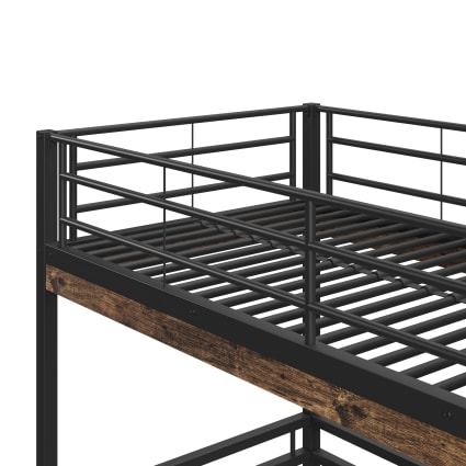 Letto angolare a soppalco 2 x 90 x 200 cm con vani scrivania Bianco e