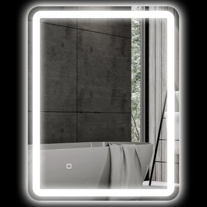 Specchio Led Rotondo 25w Con Sistema Anti-appannamento Interruttore
