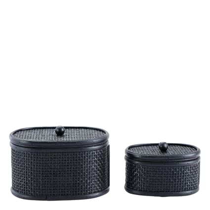 Nearly Natural Set Di 2 Scatole Decorative Floreali Marroni - Eleganti Portaoggetti Con Manico
