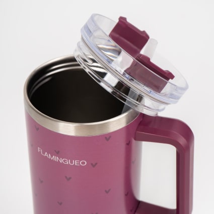 Gallon - Borraccia termica con cannuccia, in acciaio inox, capienza 3,6