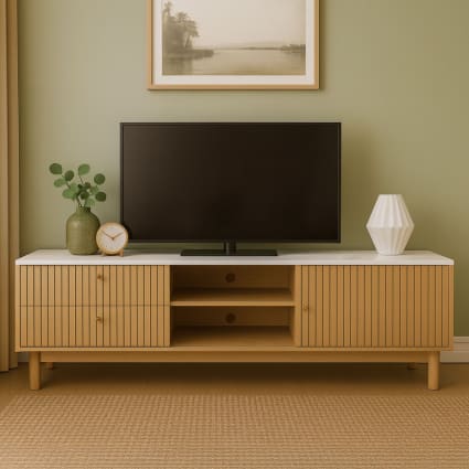 Mobile TV Grande Mobile TV Credenza Centro Intrattenimento Con 2 Ante Scorrevoli Classiche Ripiani Regolabili Per Soggiorno Sala Da Pranzo Casa Di Campagna Design Moderno 150 X 40 X 60 Cm 78981104