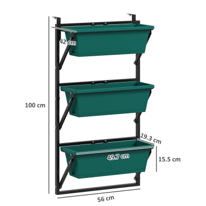 Outsunny Set 3 Vasi In Legno Per Piante E Fiori - Dimensioni Diverse, Con Foro Di Drenaggio E Maniglie - Stile Rustico Per Esterno E Interno