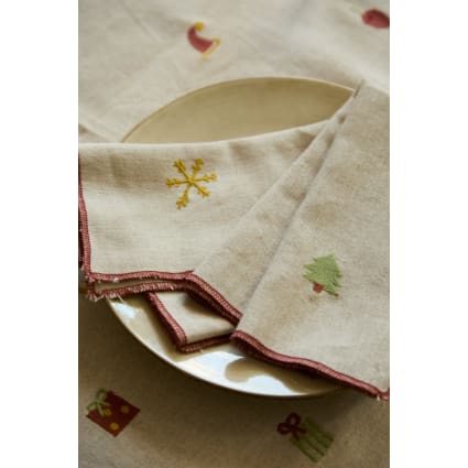 Servilletas Para Bordar A Mano Mexicanas Con Dibujo | Serviettes Mexicaines Avec Dessin Pour Fleurs Brodées à La Main 3