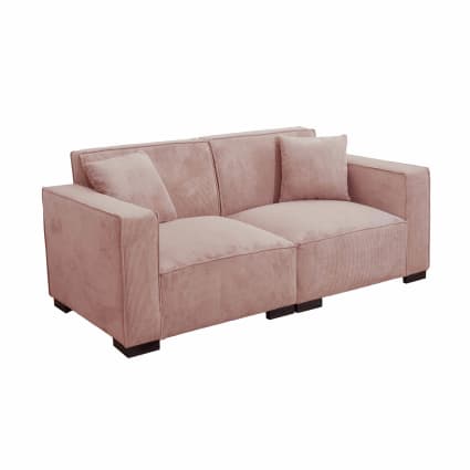 Zweisitzer-Cordsofa in Rosa 180 cm breit Alphy