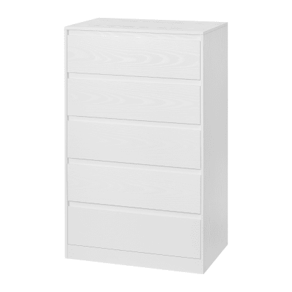 Commode 5 tiroirs meuble de rangement 40 x 60 x 97.4 cm blanc Kailyn | Maisons du Monde