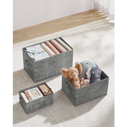 Cajas Organizadoras Plegables De Tela (Cubo 30x30x30cm) – Almacenaje Gris Azul Negro – A406: Orden Y Estilo En Tu Hogar