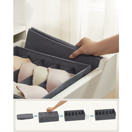 Set di organizer per cassetti, con sistema di separazione regolabile, per soggiorno, bagno, in plastica, colore lilla