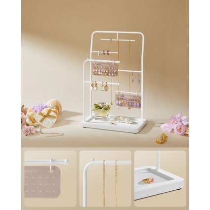 Espositore Per Gioielli A Forma Di Mano In Resina – Bianco, 32 Cm, Porta Anelli E Bracciali