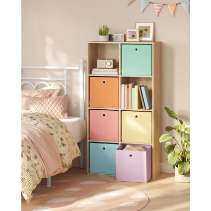 ICEMOR Scatole portaoggetti a cubo, 33 x 33 x 33 cm, confezione da 6 contenitori pieghevoli in tessuto con corde, cestini cubici pieghevoli per Kallax, ufficio, armadio, vestiti, giocattoli, organizer