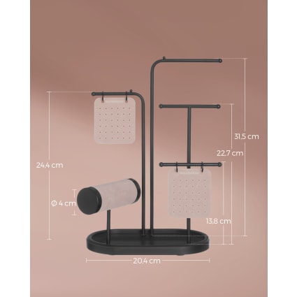 Avilia Specchio Portagioie da Parete e Porta (110x37 cm) - Armadietto Portagioielli Salvaspazio in MDF con Chiusura a Chiave - Organizer Interno per Collane, Orecchini e Bracciali - Elegante