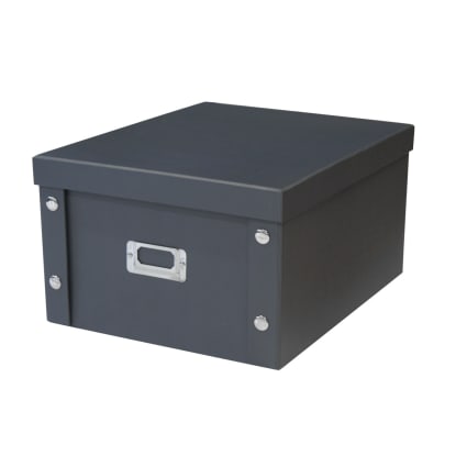 Aufbewahrungsbox Karton, schwarz, grauer Deckel, 35 x 28 x 18 cm B&b bath