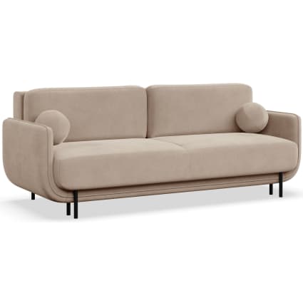 3-Sitzer Schlafsofa mit Samt, Beige Ovals
