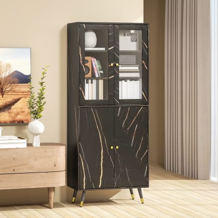 Bibliothèque Cubes HOMCOM 3 Niveaux – 61x29x91 Cm – Étagère Modulaire Noir – Salon, Bureau, Chambre