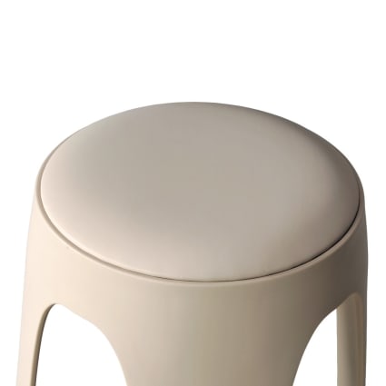 Sgabello In Legno Impilabile Bianco 45,5x30 Cm | Sedia Multiuso Per Cucina, Soggiorno E Feste, Facile Da Montare