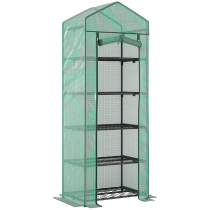 Serra Per Piante A 5 Livelli In Acciaio E Pe 69x49x193 Cm Verde Outsunny M26003898