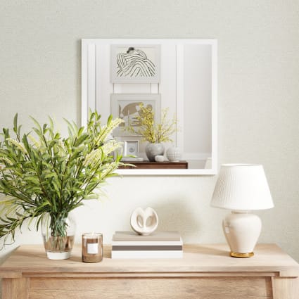 HOMCOM Miroir Mural rectangulaire 50 x 70 cm, Cadre en Bois, idéal pour la Salle de Bain, Salon ou Chambre, Naturel HOMCOM Miroir Mural rectangulaire 50 x 70 cm, Cadre en Bois, idéal pour la Salle de Bain, Salon ou Chambre, Naturel