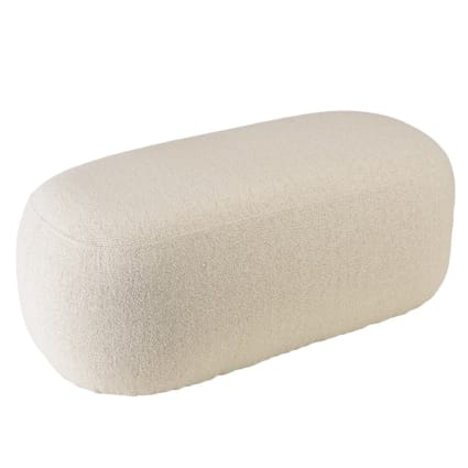 Bank aus kleinem Bouclé-Stoff in Beige Leopold