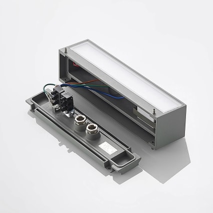 Lámpara de pared LED exterior de aluminio gris Lengo | Maisons du Monde