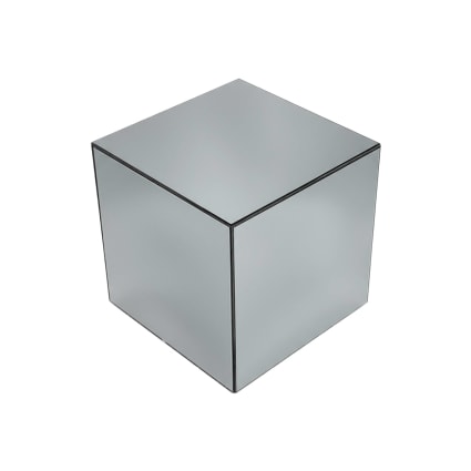 Table d'appoint cubique miroir transparent 30cm