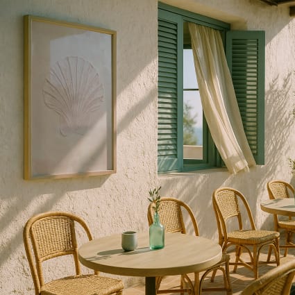 Wandbild Shell, Rahmen Eichenfurnier, 50x70 cm Pinturas | Maisons du Monde