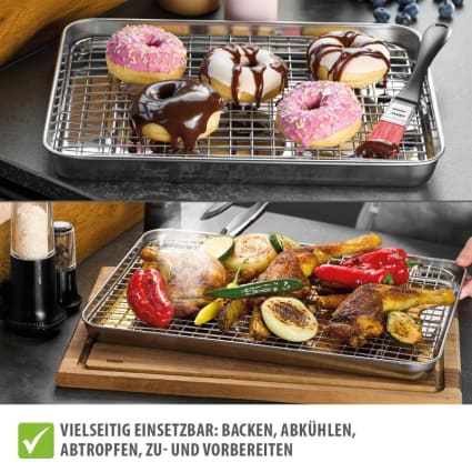Fire More Lot de 4 plaques de cuisson avec grille de refroidissement