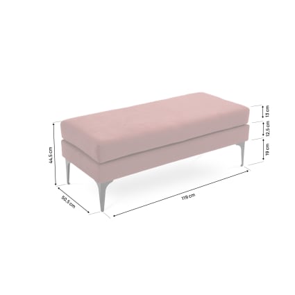 Bank/Bettende 44,5 x 119 x 119 cm, Altrosa Max