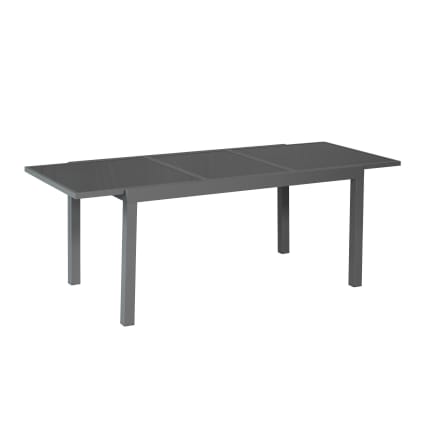 Gartentisch ausziehbar 150 (210) x 90 aus Aluminium, grau