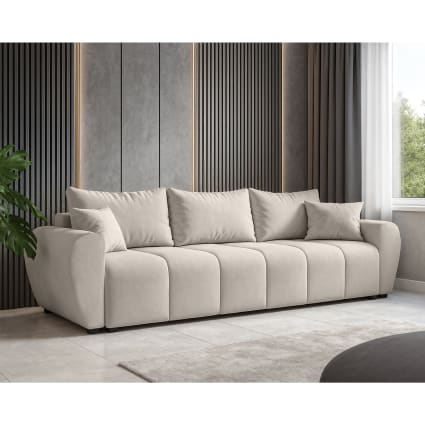 3-Sitzer-Sofa mit Schlaffunktion und Bettkasten, Beige - 246 cm Malatya