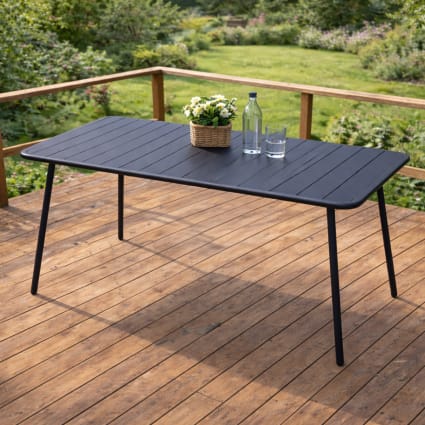 Gartentisch 4 bis 6 Sitzplätze 120 cm dunkelgrau Bergame