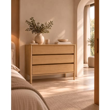 Holzkommode mit 3 Schubladen und nordischen Design Hammond