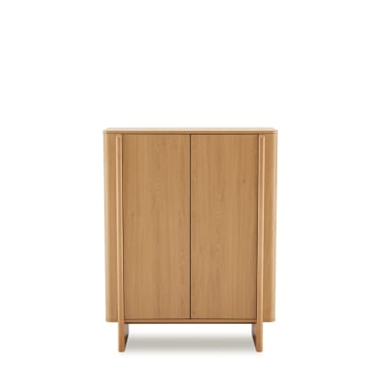 100 cm hoher Sideboard mit Türen aus natürlicher Eiche Finley